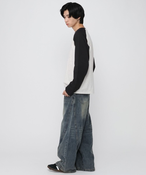 ALAND(エーランド)の「【UNISEX】ALAND/Aロゴラグランロングスリーブ(Tシャツ/カットソー・レディース・ネイビー/ブラック・SMALL/LARGE)」の4枚目の写真