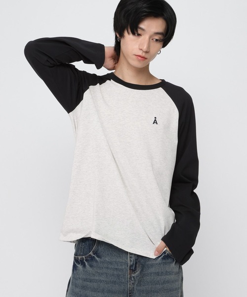 ALAND(エーランド)の「【UNISEX】ALAND/Aロゴラグランロングスリーブ(Tシャツ/カットソー・レディース・ネイビー/ブラック・SMALL/LARGE)」の8枚目の写真