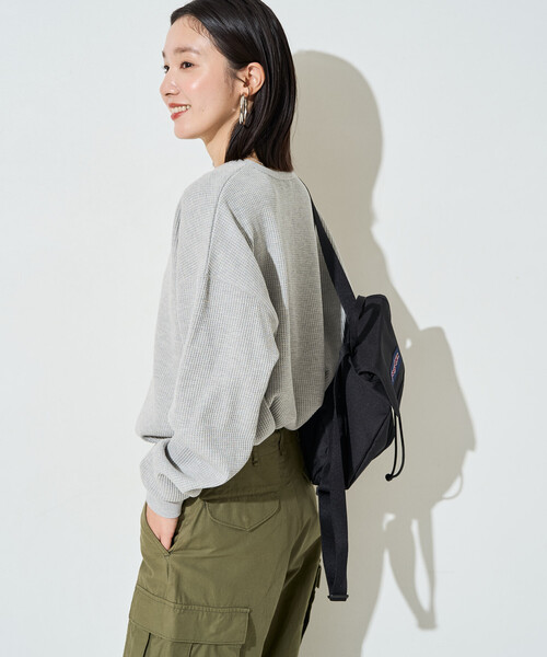 FREAK'S STORE(フリークスストア)の「限定展開 ヘビー ワッフル ヘンリーネック チュニック プルオーバー(Tシャツ/カットソー・レディース・オフホワイト/チャコールグレー/グレー/ブルーグリーン/ピンク/オリーブ/ブラウン・フリ-)」の10枚目の写真