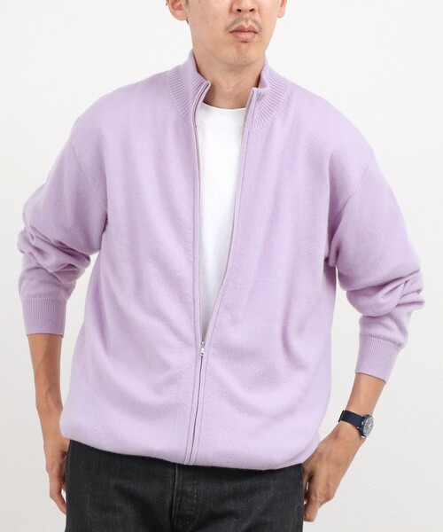 NOLLEY’S(ノーリーズ)の「ウールカシミヤ スタンドジップニット 26AW(ニット/セーター・メンズ・ライトグレー/パープル/ベージュ/ダークネイビー/グリーン・S/M/L)」の1枚目の写真