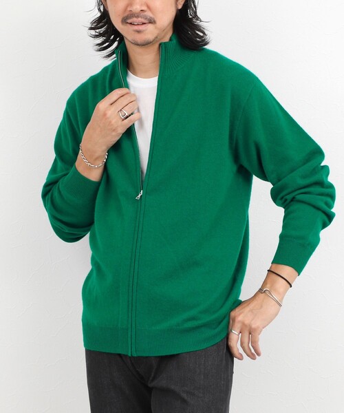NOLLEY’S(ノーリーズ)の「ウールカシミヤ スタンドジップニット 26AW(ニット/セーター・メンズ・ライトグレー/パープル/ベージュ/ダークネイビー/グリーン・S/M/L)」の4枚目の写真