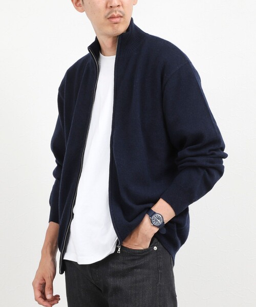 NOLLEY’S(ノーリーズ)の「ウールカシミヤ スタンドジップニット 26AW(ニット/セーター・メンズ・ライトグレー/パープル/ベージュ/ダークネイビー/グリーン・S/M/L)」の5枚目の写真