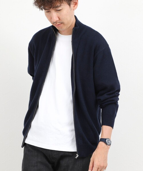 NOLLEY’S(ノーリーズ)の「ウールカシミヤ スタンドジップニット 26AW(ニット/セーター・メンズ・ライトグレー/パープル/ベージュ/ダークネイビー/グリーン・S/M/L)」の6枚目の写真
