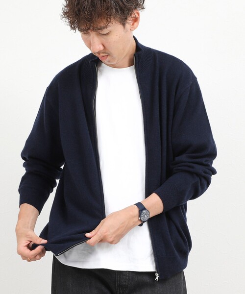 NOLLEY’S(ノーリーズ)の「ウールカシミヤ スタンドジップニット 26AW(ニット/セーター・メンズ・ライトグレー/パープル/ベージュ/ダークネイビー/グリーン・S/M/L)」の7枚目の写真