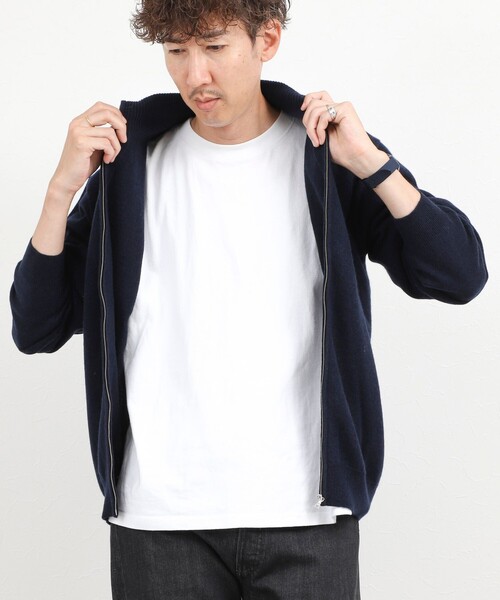 NOLLEY’S(ノーリーズ)の「ウールカシミヤ スタンドジップニット 26AW(ニット/セーター・メンズ・ライトグレー/パープル/ベージュ/ダークネイビー/グリーン・S/M/L)」の8枚目の写真