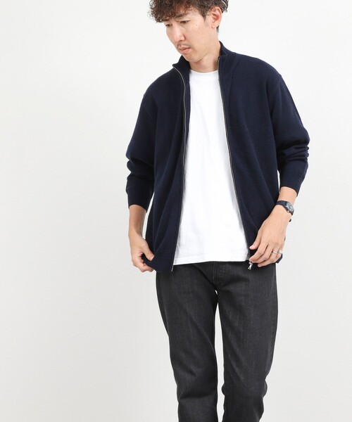NOLLEY’S(ノーリーズ)の「ウールカシミヤ スタンドジップニット 26AW(ニット/セーター・メンズ・ライトグレー/パープル/ベージュ/ダークネイビー/グリーン・S/M/L)」の11枚目の写真