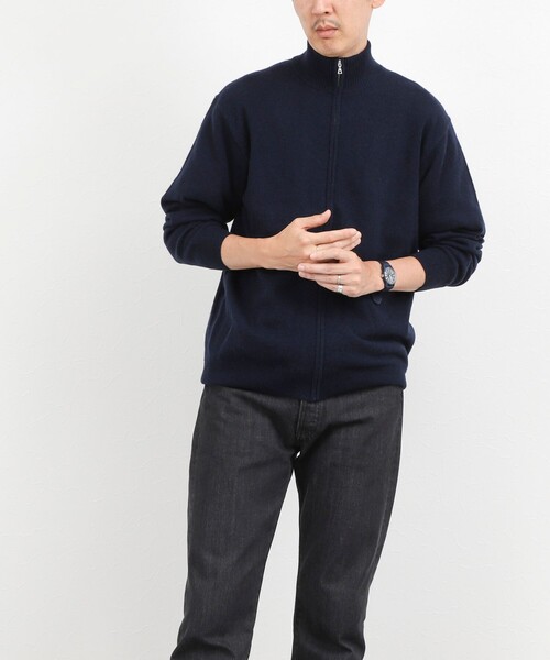 NOLLEY’S(ノーリーズ)の「ウールカシミヤ スタンドジップニット 26AW(ニット/セーター・メンズ・ライトグレー/パープル/ベージュ/ダークネイビー/グリーン・S/M/L)」の12枚目の写真