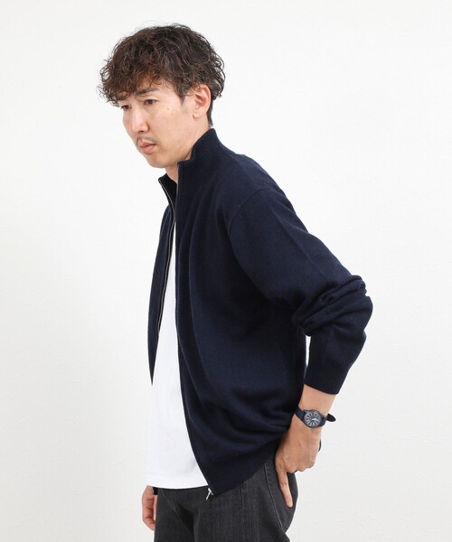 NOLLEY’S(ノーリーズ)の「ウールカシミヤ スタンドジップニット 26AW(ニット/セーター・メンズ・ライトグレー/パープル/ベージュ/ダークネイビー/グリーン・S/M/L)」の14枚目の写真