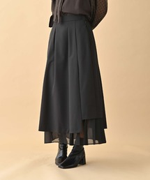 タックスリットシアーレイヤードスカート