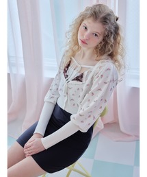 Lace lined cardigan / レースラインカーディガン