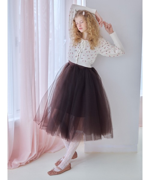 etre loin(エトルワン)の「Lace lined cardigan / レースラインカーディガン(カーディガン/ボレロ・レディース・グレー/ホワイト/グリーン・M)」の4枚目の写真