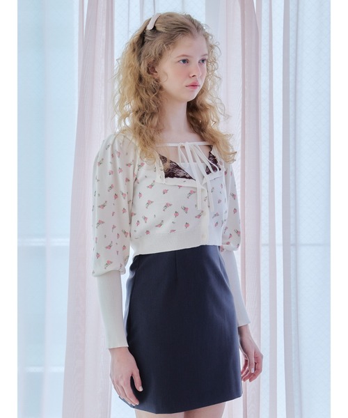 etre loin(エトルワン)の「Lace lined cardigan / レースラインカーディガン(カーディガン/ボレロ・レディース・グレー/ホワイト/グリーン・M)」の14枚目の写真