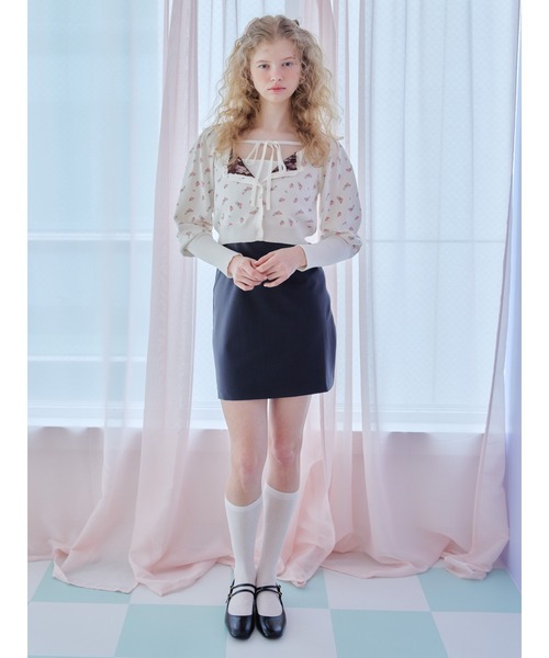 etre loin(エトルワン)の「Lace lined cardigan / レースラインカーディガン(カーディガン/ボレロ・レディース・グレー/ホワイト/グリーン・M)」の9枚目の写真