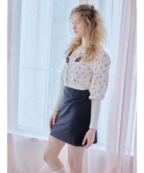 etre loin(エトルワン)の「Lace lined cardigan / レースラインカーディガン(カーディガン/ボレロ・レディース・グレー/ホワイト/グリーン・M)」の6枚目の写真