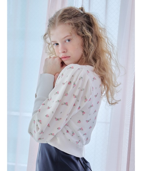 etre loin(エトルワン)の「Lace lined cardigan / レースラインカーディガン(カーディガン/ボレロ・レディース・グレー/ホワイト/グリーン・M)」の7枚目の写真