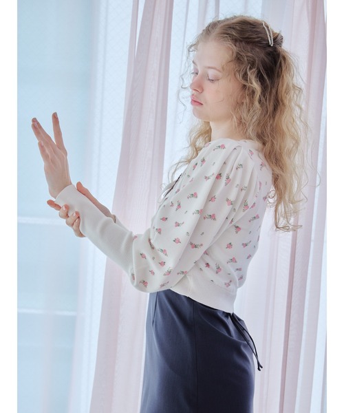etre loin(エトルワン)の「Lace lined cardigan / レースラインカーディガン(カーディガン/ボレロ・レディース・グレー/ホワイト/グリーン・M)」の8枚目の写真