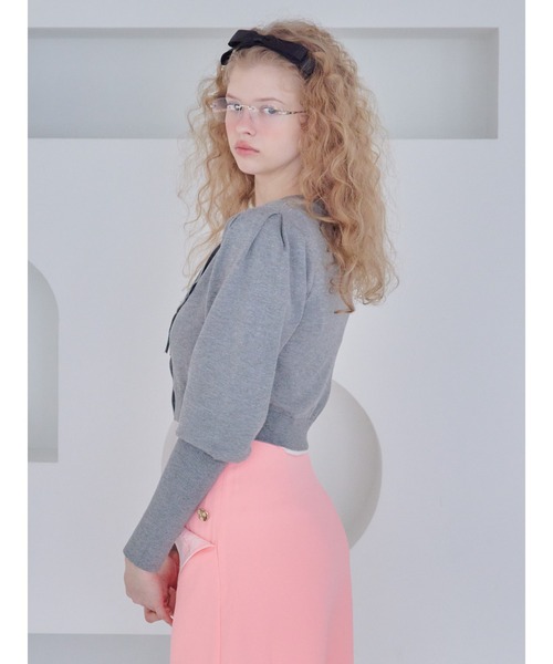 etre loin(エトルワン)の「Lace lined cardigan / レースラインカーディガン(カーディガン/ボレロ・レディース・グレー/ホワイト/グリーン・M)」の16枚目の写真