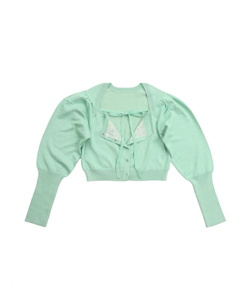 etre loin(エトルワン)の「Lace lined cardigan / レースラインカーディガン(カーディガン/ボレロ・レディース・グレー/ホワイト/グリーン・M)」の21枚目の写真