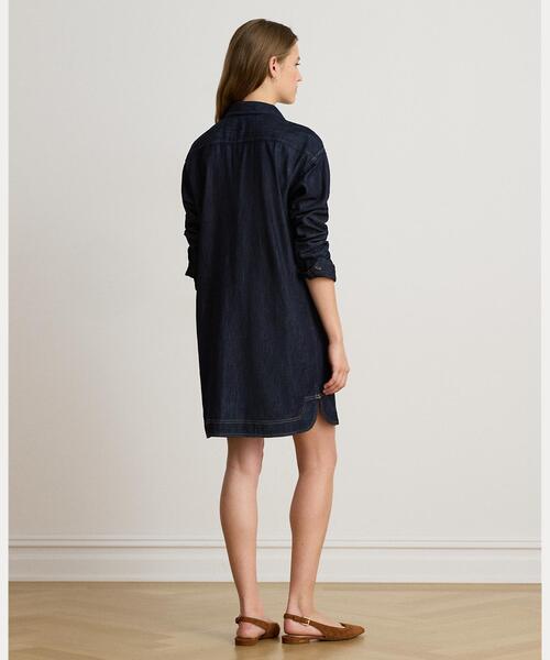 LAUREN RALPH LAUREN(ローレン ラルフ ローレン)の「デニム シャツドレス(シャツワンピース・レディース・ブルー・2/0/4/6/00)」の7枚目の写真