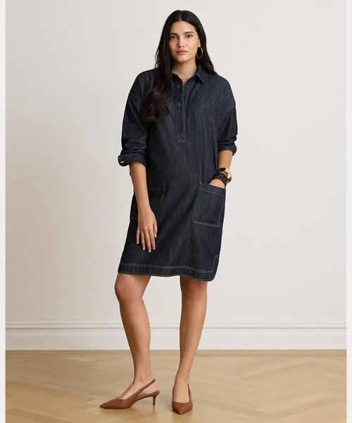 LAUREN RALPH LAUREN(ローレン ラルフ ローレン)の「デニム シャツドレス(シャツワンピース・レディース・ブルー・2/0/4/6/00)」の5枚目の写真