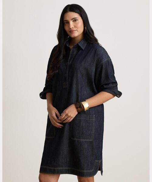 LAUREN RALPH LAUREN(ローレン ラルフ ローレン)の「デニム シャツドレス(シャツワンピース・レディース・ブルー・2/0/4/6/00)」の4枚目の写真
