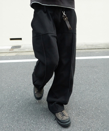 ディバイド ピンタック スウェットパンツ [ブラック]