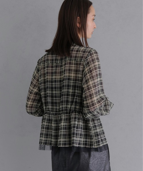 &g'aime(アンジェム)の「【&g'aime 】チェック柄ペプラムシャツ Plaid Peplum Shirt(シャツ/ブラウス・レディース・グリーン/ブラウン・FREE)」の18枚目の写真