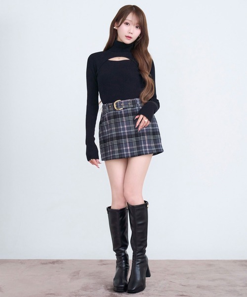 Rose Muse（ロゼミューズ）の「Low-rise check skirt（スカート・レディース・グレー/ベージュ・SMALL/MEDIUM）」の8枚目の写真