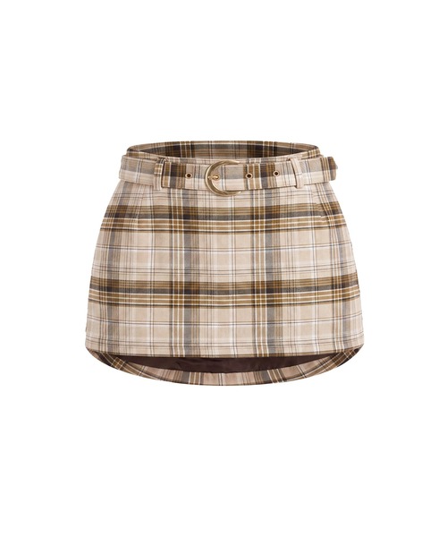 Rose Muse（ロゼミューズ）の「Low-rise check skirt（スカート・レディース・グレー/ベージュ・SMALL/MEDIUM）」の4枚目の写真