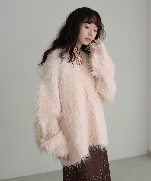 apres jour clair(アプレジュールクレア)の「【apres jour clair】グラデーションリボンニット(ニット/セーター・レディース・ベビーピンク/ブラウン系その他/ブルー系その他/キャメル・X-LARGE/フリー)」の4枚目の写真