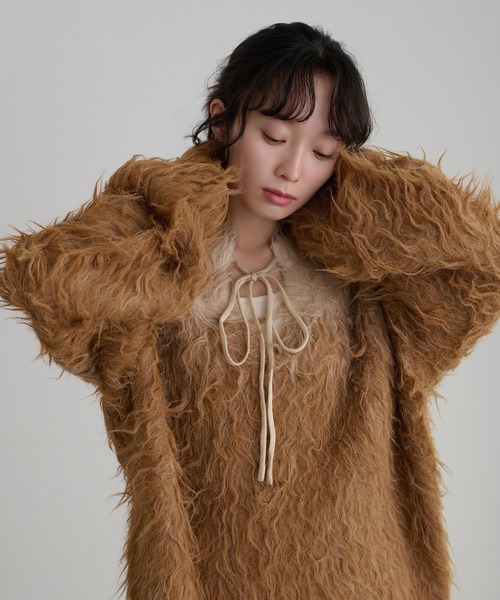 apres jour clair(アプレジュールクレア)の「【apres jour clair】グラデーションリボンニット(ニット/セーター・レディース・ベビーピンク/ブラウン系その他/ブルー系その他/キャメル・X-LARGE/フリー)」の5枚目の写真