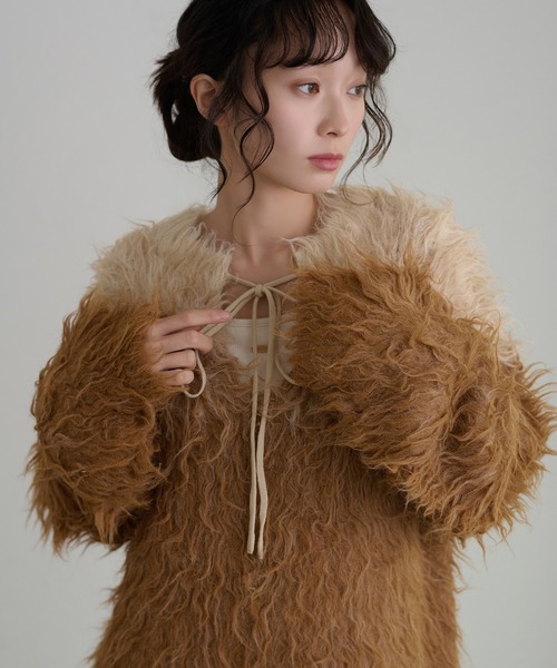 apres jour clair(アプレジュールクレア)の「【apres jour clair】グラデーションリボンニット(ニット/セーター・レディース・ベビーピンク/ブラウン系その他/ブルー系その他/キャメル・X-LARGE/フリー)」の6枚目の写真