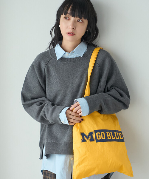 FREAK'S STORE(フリークスストア)の「<マシーンウォッシャブル> スウェットライクニット プルオーバー(スウェット・レディース・モカ/チャコール/ライトグレー/ネイビー・フリ-)」の2枚目の写真