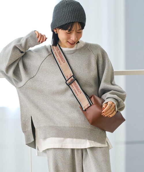 FREAK'S STORE(フリークスストア)の「<マシーンウォッシャブル> スウェットライクニット プルオーバー(スウェット・レディース・モカ/チャコール/ライトグレー/ネイビー・フリ-)」の1枚目の写真