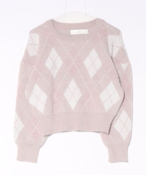 tocco closet(トッコ クローゼット)の「アーガイル柄シャギーPO(ニット/セーター・レディース・ブルー/チャコールグレー/ピンク・M)」の3枚目の写真