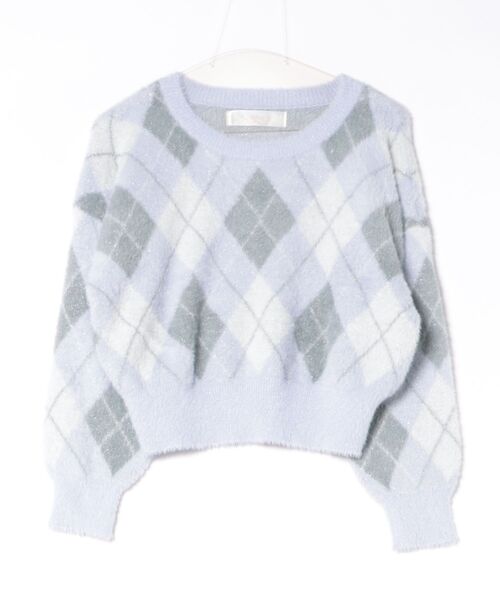 tocco closet(トッコ クローゼット)の「アーガイル柄シャギーPO(ニット/セーター・レディース・ブルー/チャコールグレー/ピンク・M)」の2枚目の写真