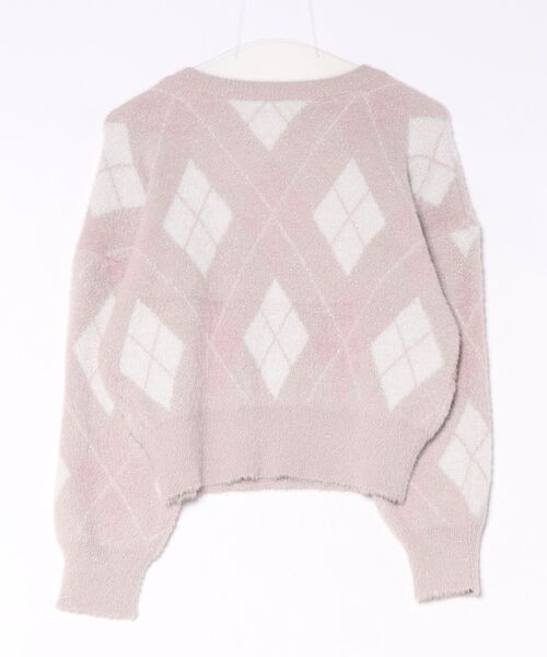 tocco closet(トッコ クローゼット)の「アーガイル柄シャギーPO(ニット/セーター・レディース・ブルー/チャコールグレー/ピンク・M)」の4枚目の写真