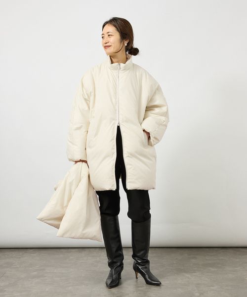 VERMEIL par iena(ヴェルメイユパーイエナ)の「Taffeta Bow ダウンコート(ダウンジャケット/コート・レディース・ブラック/アイボリー・38/36)」の14枚目の写真