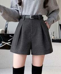 フロントタックハイウエストショートパンツ