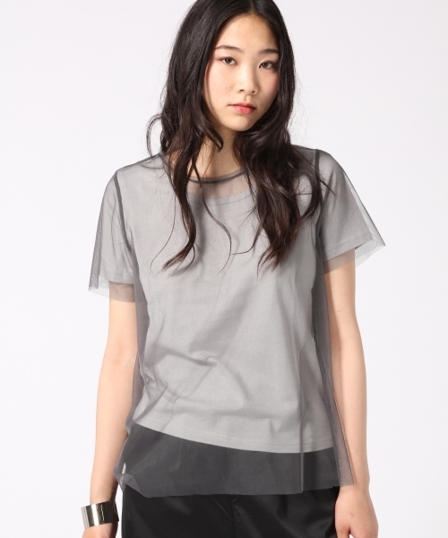 HARE（ハレ）の「２Pセットチュールカットソー(HARE)（Tシャツ/カットソー・レディース・オフホワイト/グレー・FREE）」の2枚目の写真