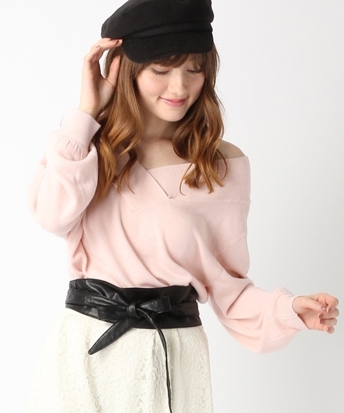 Heather（ヘザー）の「12ゲージVニットプルオーバー  748550（ニット/セーター・レディース・ホワイト/ネイビー/ピンク/その他/レッド・FREE）」の3枚目の写真