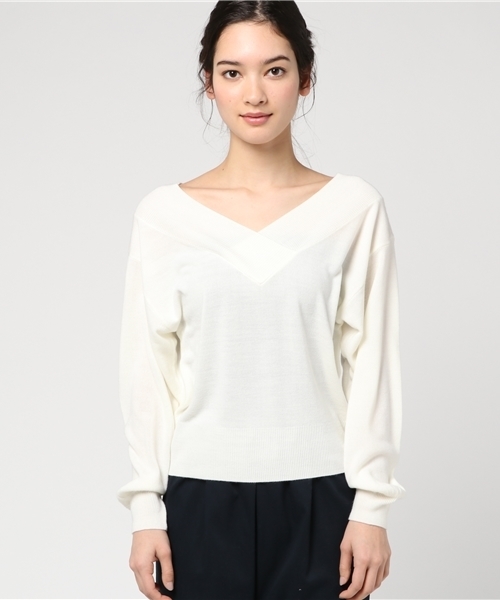 Heather（ヘザー）の「12ゲージVニットプルオーバー  748550（ニット/セーター・レディース・ホワイト/ネイビー/ピンク/その他/レッド・FREE）」の6枚目の写真