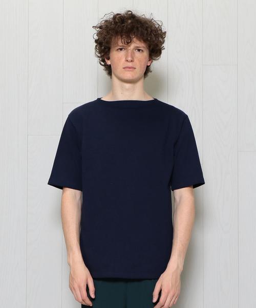 SAINT JAMES（セントジェームス）の「＜SAINT JAMES＞OUESSANT SOLID SHORT SLEEVE/ｶｯﾄｿｰ（Tシャツ/カットソー・メンズ・ホワイト/ネイビー・4/5）」の3枚目の写真
