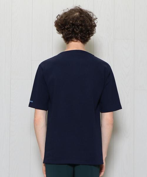 SAINT JAMES（セントジェームス）の「＜SAINT JAMES＞OUESSANT SOLID SHORT SLEEVE/ｶｯﾄｿｰ（Tシャツ/カットソー・メンズ・ホワイト/ネイビー・4/5）」の8枚目の写真