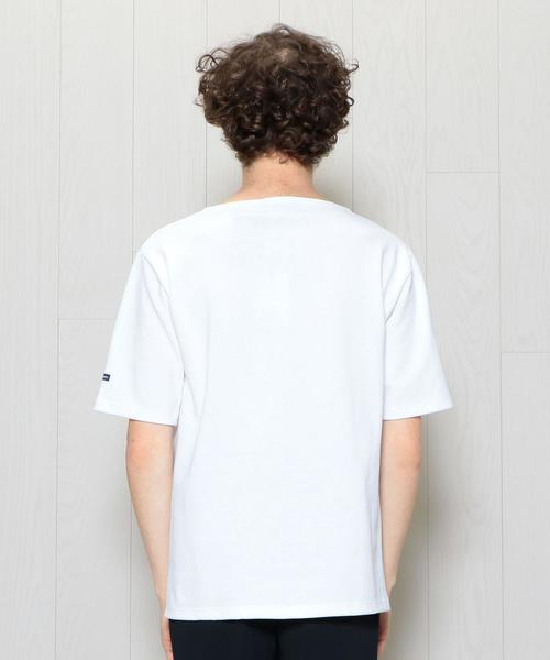 SAINT JAMES（セントジェームス）の「＜SAINT JAMES＞OUESSANT SOLID SHORT SLEEVE/ｶｯﾄｿｰ（Tシャツ/カットソー・メンズ・ホワイト/ネイビー・4/5）」の6枚目の写真