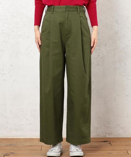 green label relaxing（グリーンレーベルリラクシング）の「[WEB限定] CB バックサテン タックワイドパンツ（その他パンツ・レディース・オリーブ/ネイビー・40/38/36）」の13枚目の写真