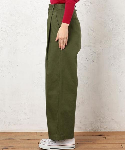 green label relaxing（グリーンレーベルリラクシング）の「[WEB限定] CB バックサテン タックワイドパンツ（その他パンツ・レディース・オリーブ/ネイビー・40/38/36）」の14枚目の写真