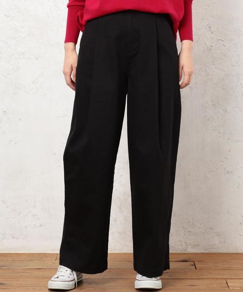 green label relaxing（グリーンレーベルリラクシング）の「[WEB限定] CB バックサテン タックワイドパンツ（その他パンツ・レディース・オリーブ/ネイビー・40/38/36）」の11枚目の写真