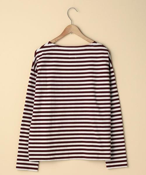 coen（コーエン）の「天竺ボーダー ボートネックプルオーバー（Tシャツ/カットソー・レディース・ネイビー/コバルトブルー/マスタード/ワインレッド・MEDIUM/LARGE）」の5枚目の写真