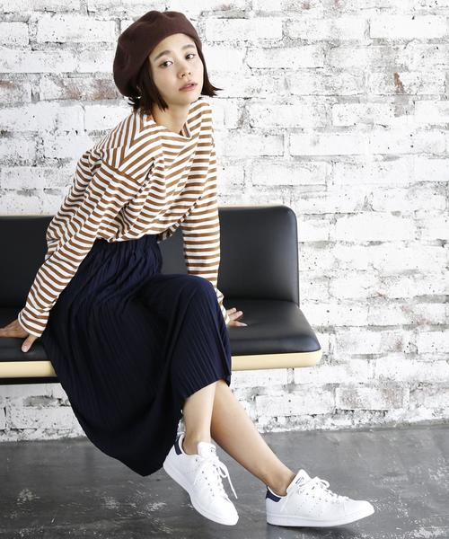 coen（コーエン）の「天竺ボーダー ボートネックプルオーバー（Tシャツ/カットソー・レディース・ネイビー/コバルトブルー/マスタード/ワインレッド・MEDIUM/LARGE）」の19枚目の写真